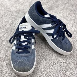 Adidas Blue Suede White Stripe Trainers Little Kids Size 13